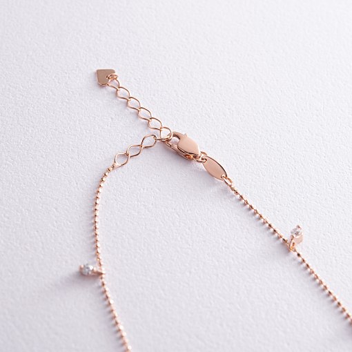 Браслет в красном золоте (фианиты) б04186 5