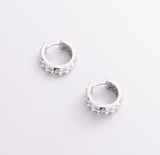 Серьги - кольца "Monika" в белом золоте с09312 №2