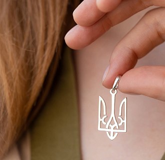 Серебряная подвеска Герб Украины "Тризуб" 131741 №3