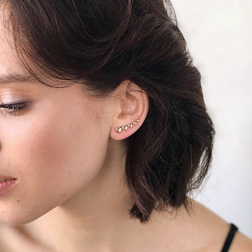 Серьги - клаймберы Веление сердца в красном золоте с05945 3