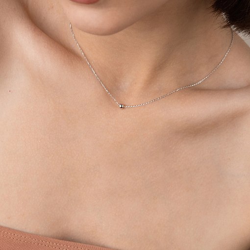 Колье "Шар" в белом золоте (0.5 см) кол02006 2