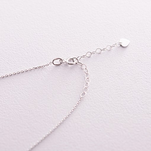 Колье - галстук "Кольори свободи" в белом золоте (фианиты) кол02328 5