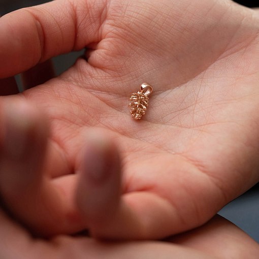 Кулон "Шишка" в красном золоте п03772 2