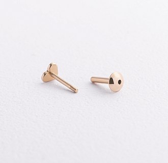 Одиночная серьга для хеликса "Сердечко" (желтое золото) 1797ж №2