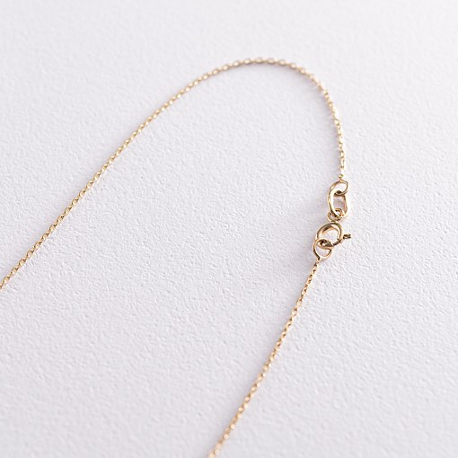 Двойное золотое колье с монеткой и фианитом (возможна гравировка) кол01768 3