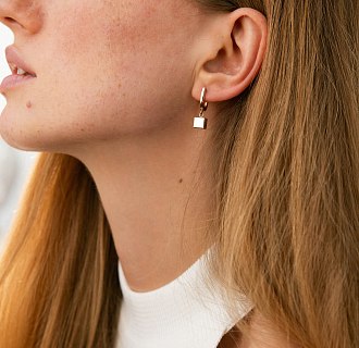 Золотые серьги "Кубики" с06894 №2