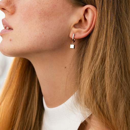 Золотые серьги "Кубики" с06894 2