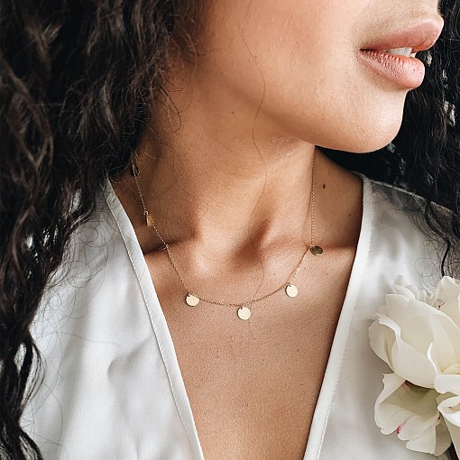 Кольє Монетки в жовтому золоті (7 шт) кол01442 16