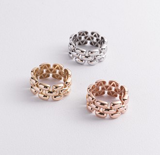 Кольцо "Charlie" в красном золоте к08370 №4