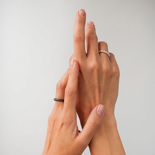 Золотое кольцо с черными бриллиантами кб0245sth 8