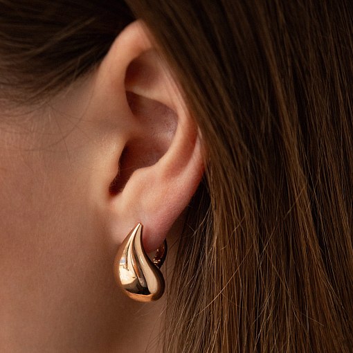 Серьги "Megan" в красном золоте (Small) с09118 2