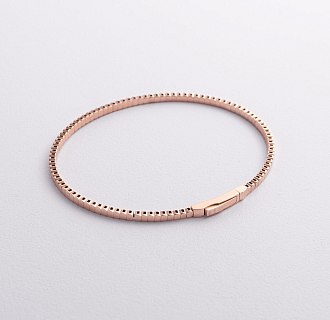 Жесткий браслет "Kylie" в красном золоте б05570 №3