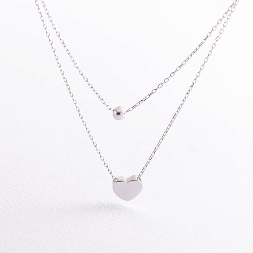 Двойное золотое колье "Шар и сердечко" кол02279