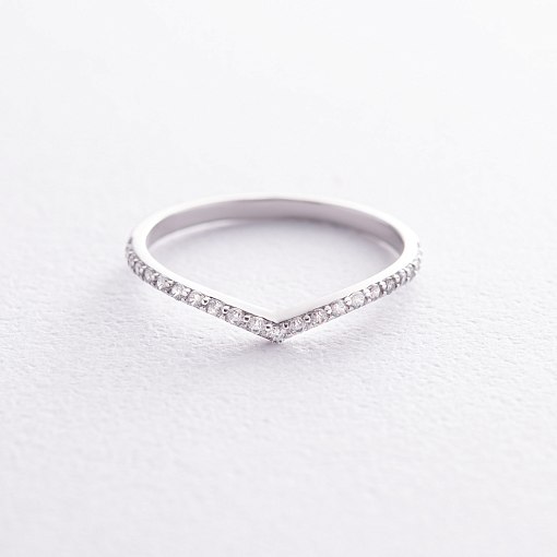 Кольцо "Особенное" с фианитами (белое золото) к07218