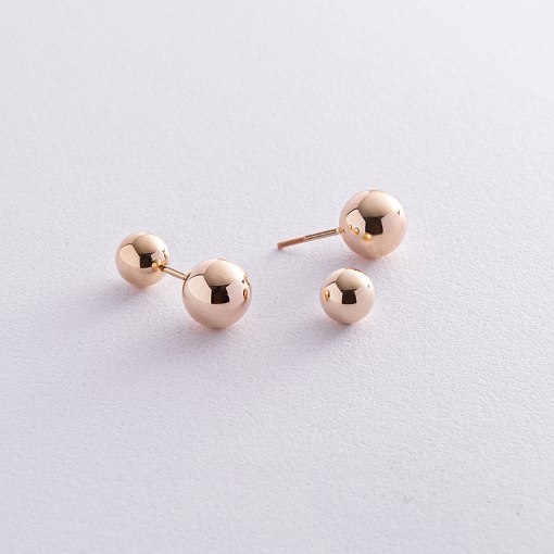 Серьги "Шарики" в желтом золоте с08243 2
