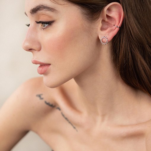 Серьга - каффа в белом золоте с08190 2