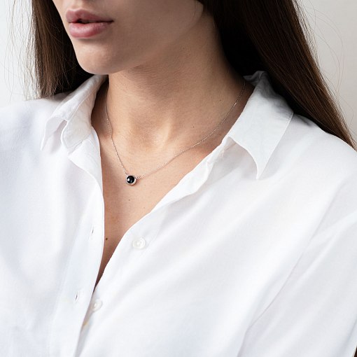 Кольє в білому золоті (онікс) кол01642 3