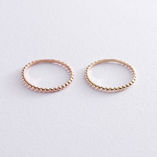 Кольцо "Шарики" в красном золоте к06601 4