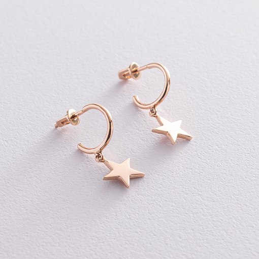 Золотые серьги - пусеты "Звездочки" с07333 4