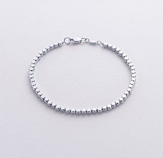 Браслет "Кубики" (белое золото) mini б05463