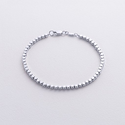 Браслет "Кубики" (белое золото) mini б05463