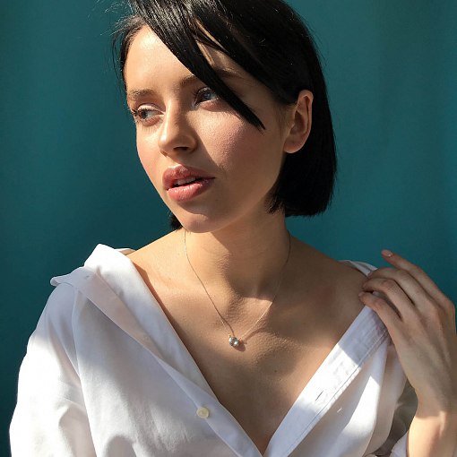 Кольє із блакитним топазом в білому золоті кол01325 5