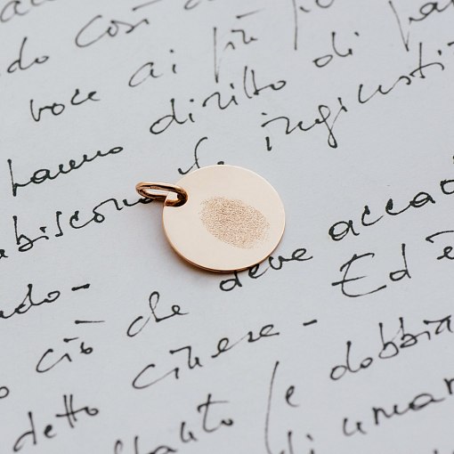 Кулон для гравировки в красном золоте Буква (17 мм) п03611б 6