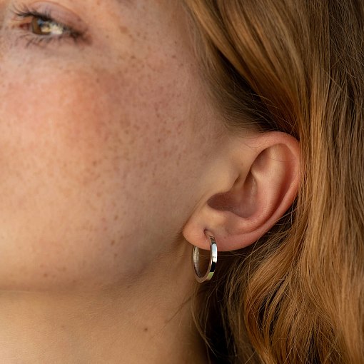 Серьги - кольца в белом золоте с08329 4