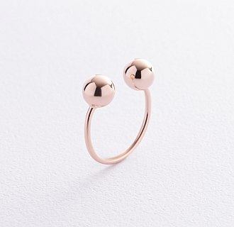 Кольцо "Шарики" в красном золоте к07506 №10
