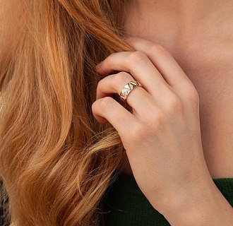 Кольцо "Jasmine" в красном золоте к08148 №2
