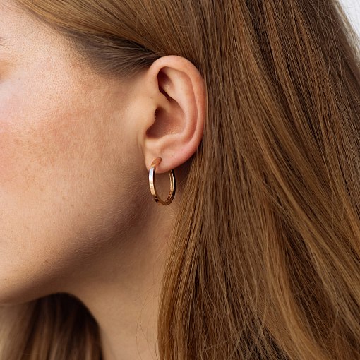 Золотые серьги - кольца с07566 2