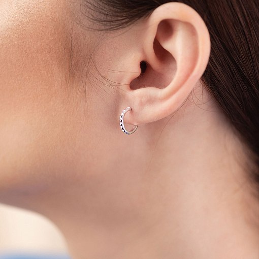 Серьги - пусеты "Mona" в белом золоте mini с08381 2