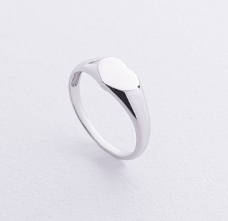 Кольцо "Сердечко" в белом золоте к08169 №3