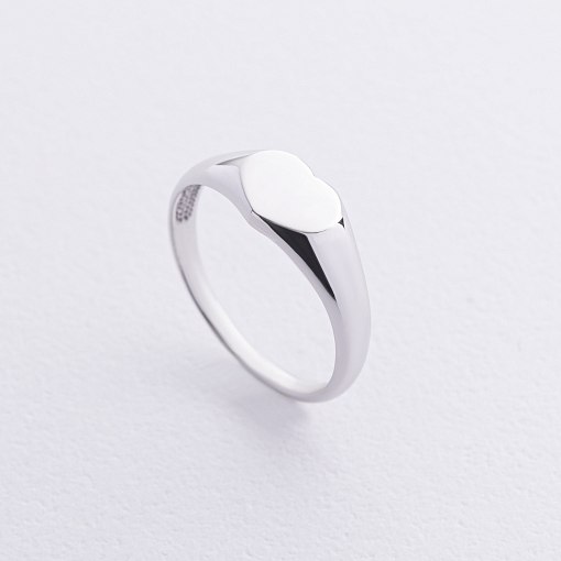 Кольцо "Сердечко" в белом золоте к08169 3