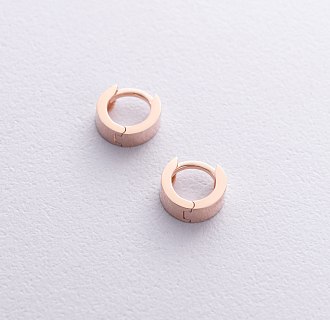 Серьги - кольца в красном золоте mini с08821 №5