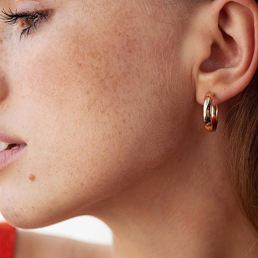 Серьги - кольца в красном золоте с08673 4