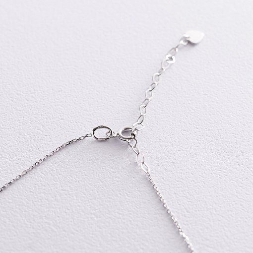 Кольє в білому золоті з одним фіанітом кол01814 4