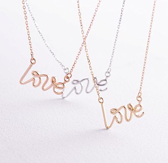 Колье "Love" в желтом золоте кол02267 №2