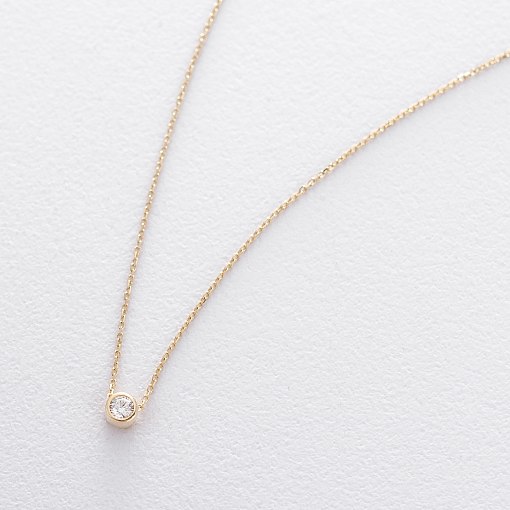 Колье Минимал в желтом золоте кол00954 2