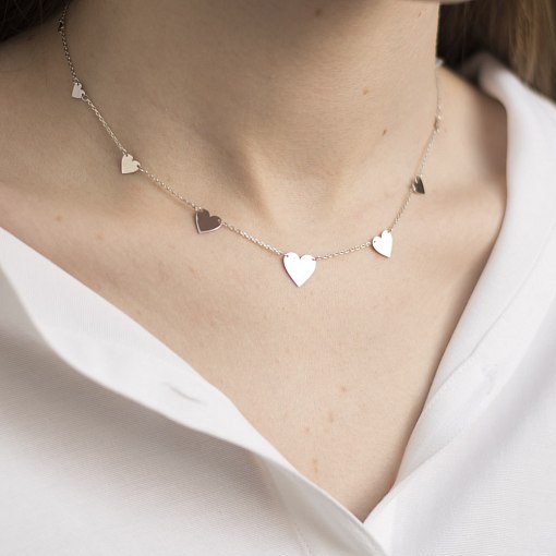 Кольє Багатогранна любов в білому золоті кол01451 3