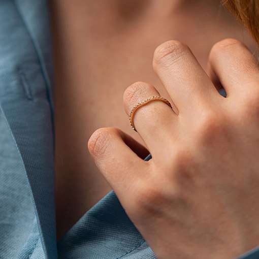 Кольцо "Особенное" с фианитами (желтое золото) к07467 10