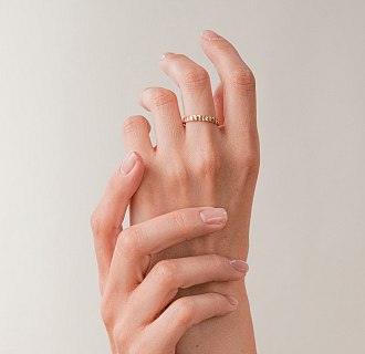 Кольцо "Цепочка" в желтом золоте к07542 №2