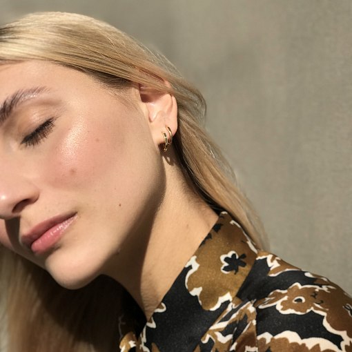 Серьги-кольца в желтом золоте с06457 15