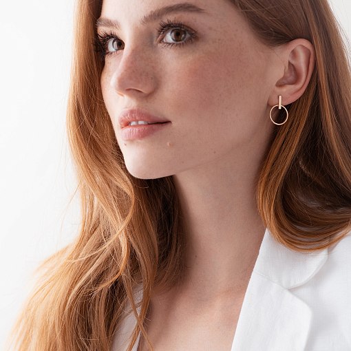 Золотые серьги - пусеты "Уверенность" с07913 3