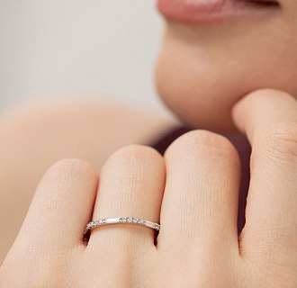 Золота каблучка з діамантами кб0617lg №4