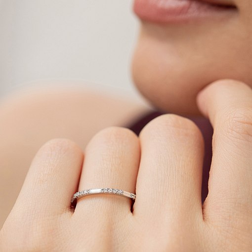 Золота каблучка з діамантами кб0617lg 4