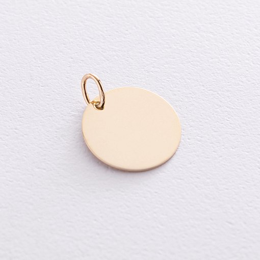 Кулон с гравировкой "Отпечаток поцелуя" в желтом золоте (17 мм) п03435п 5