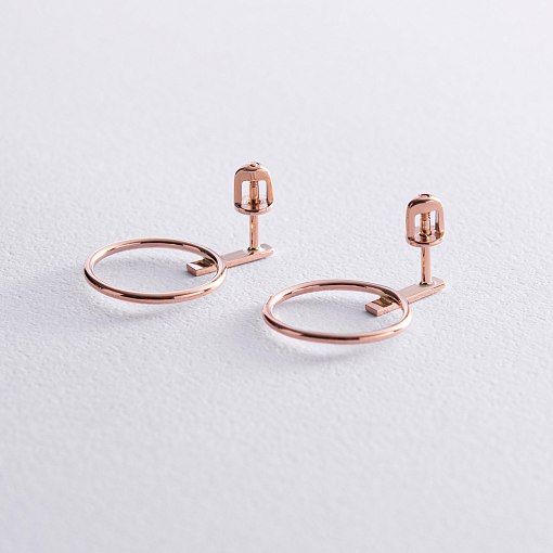 Золотые серьги - пусеты "Уверенность" с07914 4