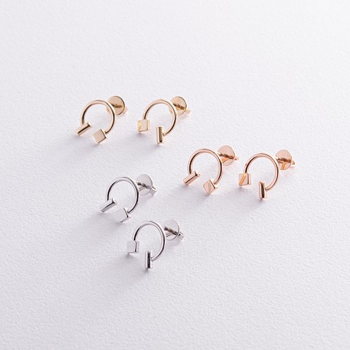 Серьги - пусеты "Дарси" в желтом золоте с08318 3