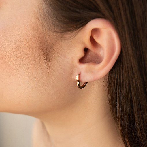 Серьги "Сердечки" в красном золоте с07423 6